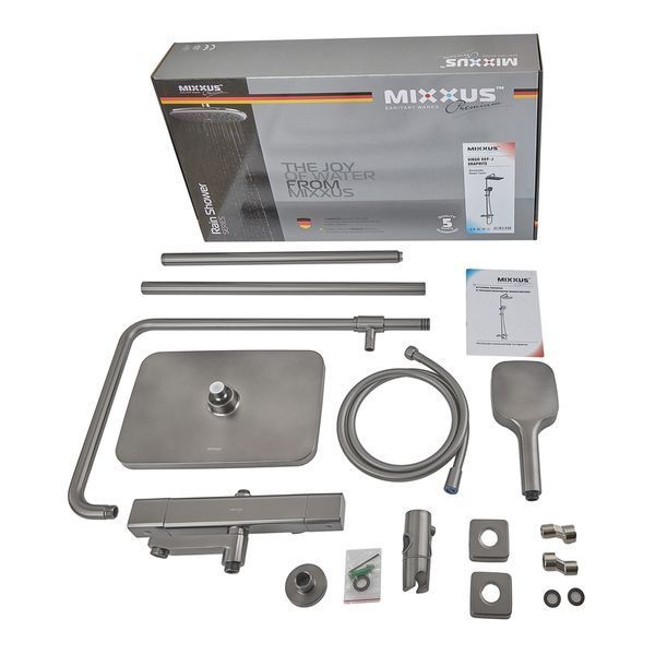 Душевая колонна Mixxus Premium VIRGO 009-J GRAPHITE с термостатическим смесителем, 3 функции (MI6647) MI6647 фото
