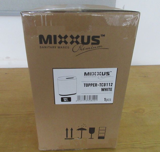 Мусорное ведро сенсорное овальное Mixxus Premium Topper-TC0112 White 12л цвет белый (MI7082) MI7082 фото