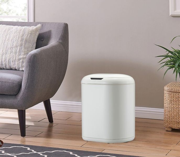Мусорное ведро сенсорное овальное Mixxus Premium Topper-TC0112 White 12л цвет белый (MI7082) MI7082 фото