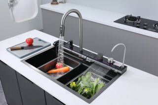 Мойка многофункциональная Zerix ZH7546-SET-05 Decor Graphite со встроенным смесителем из нерж.стали (ZM5592) ZM5592 фото
