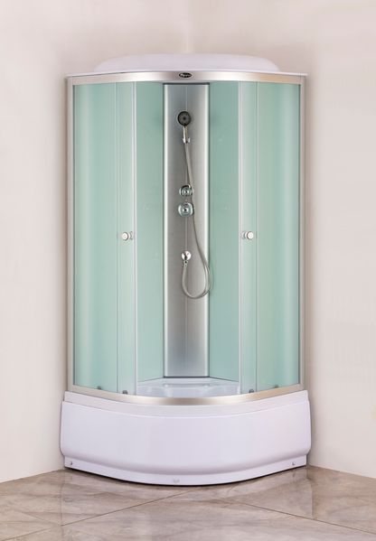Бокс душовий без гідромасажу Mixxus STRONG SB01-90x90x215-FB SATIN з високим піддоном (MI6884) MI6884 фото