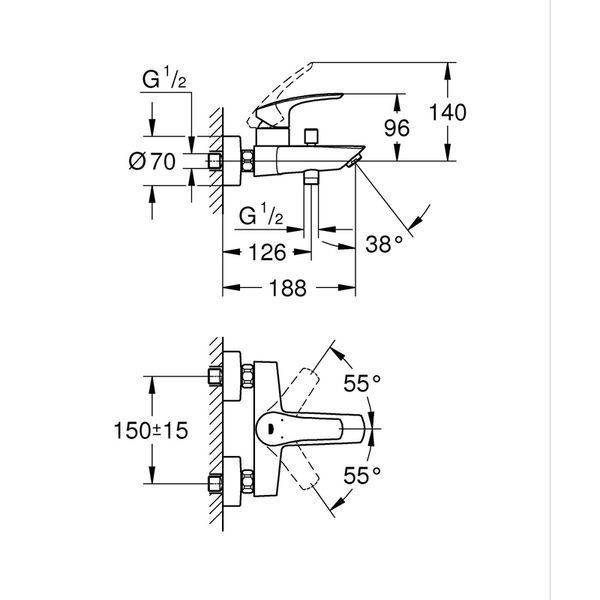 Набiр змiшувачiв Grohe Eurosmart 4 в 1 для ванни та кухні (UA123248M3) UA123248M3 фото