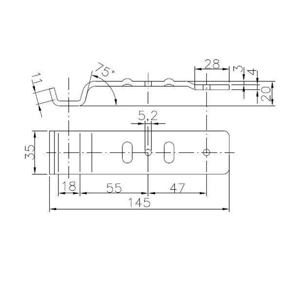 Ответная часть замка борта прицепа Winterhoff BV 20-В длина 145 мм (1860077) 1860077 фото
