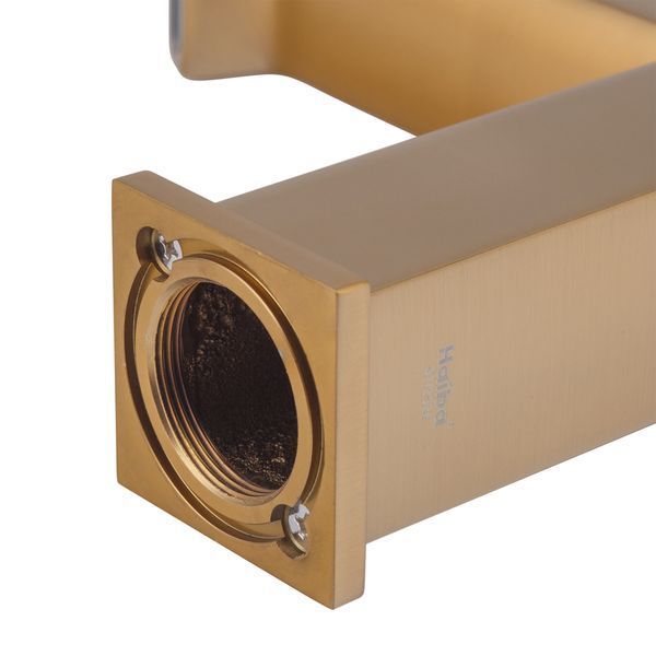 Змішувач для умивальника HAIBA GAUDI 001 BRUSHED GOLD (HB9583) HB9583 фото