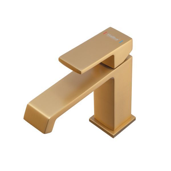 Змішувач для умивальника HAIBA GAUDI 001 BRUSHED GOLD (HB9583) HB9583 фото