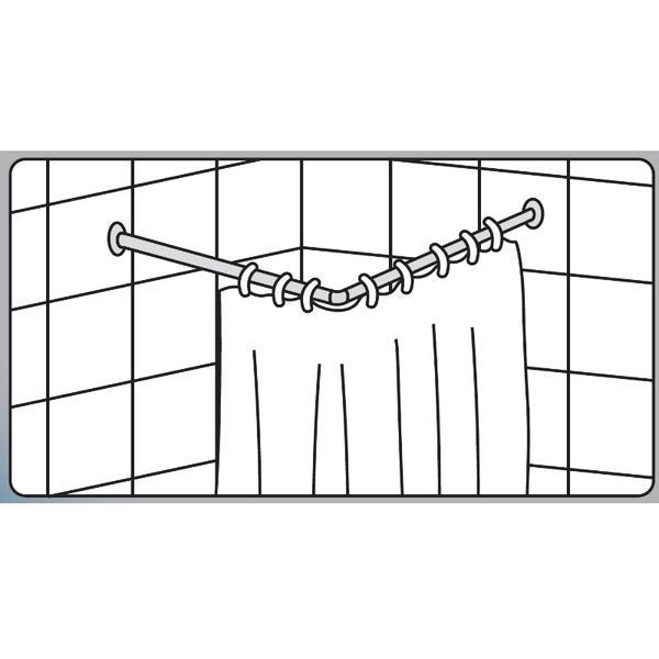 Штанга для шторки кутова Mixxus CRA-A-90x90 90x90cm (алюміній) (БЛІСТЕР) (AC3591) AC3591 фото