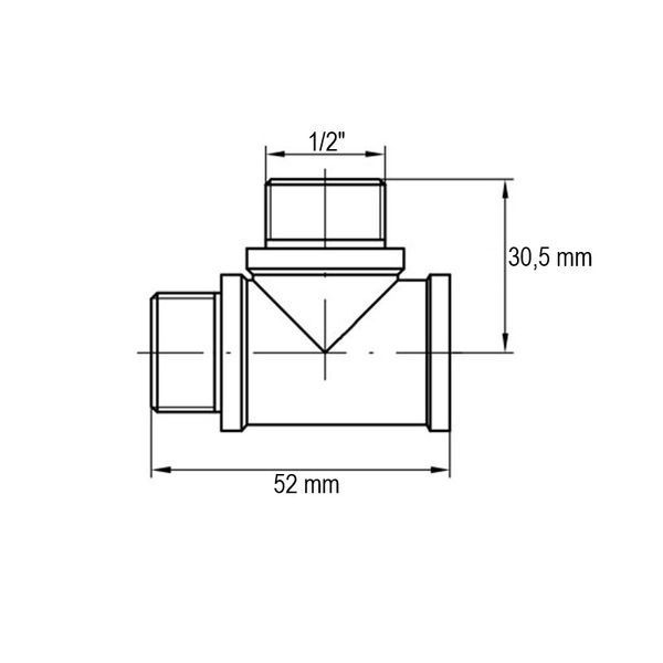 Тройник ВНН Koer KF.T06FMM.WN - 1/2'' (без никеля) (KR3031) KR3031 фото