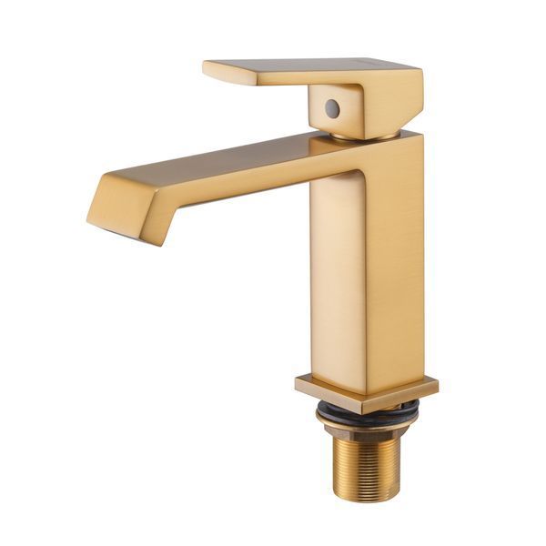 Змішувач для умивальника HAIBA GAUDI 001 BRUSHED GOLD (HB9583) HB9583 фото