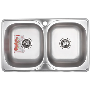 Мойка кухонная Zerix Z7848D-08-180E Double (Satin) (ZS0578) ZS0578 фото