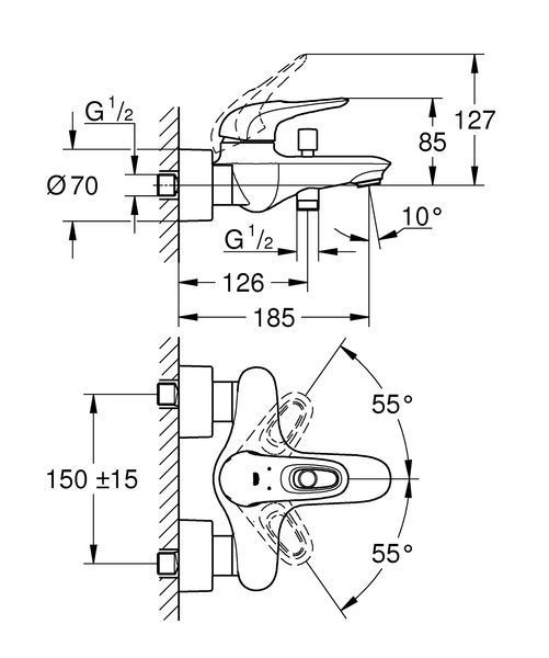 Змішувач для ванни Grohe Eurostyle (33591003) 33591003 фото