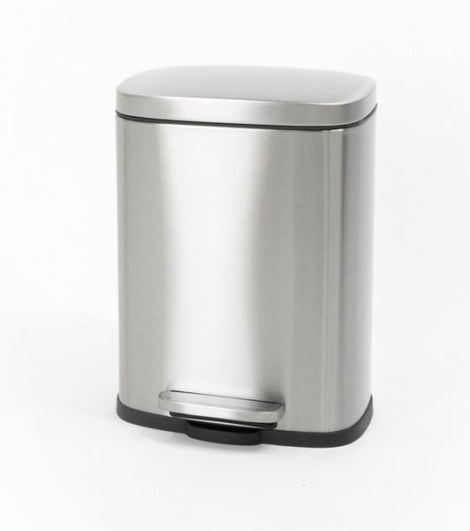Мусорное ведро с плавным закрытием прямоугольное Mixxus Bevel-TC0105 SS Color 5л цвет нержавейка (MI7086) MI7086 фото