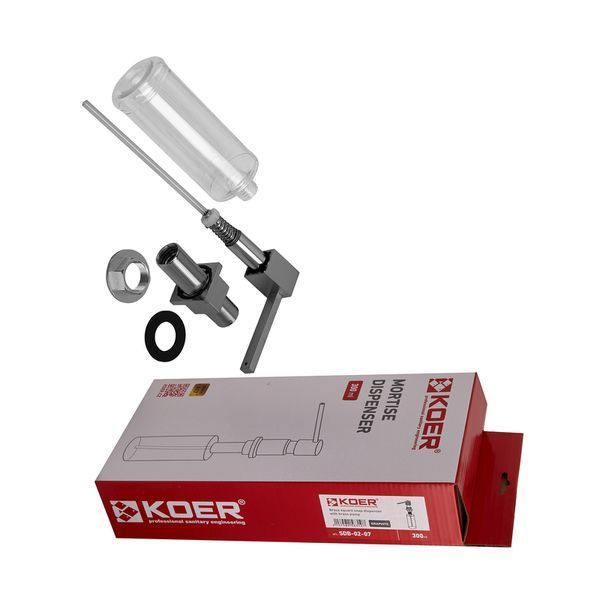 Дозатор для моющего средства врезной Koer SDB-02-07 300 мл (цвет графит) (KR5631) KR5631 фото