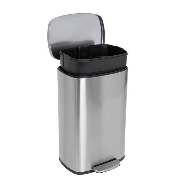 Мусорное ведро с плавным закрытием прямоугольное Mixxus Bevel-TC0105 SS Color 5л цвет нержавейка (MI7086) MI7086 фото