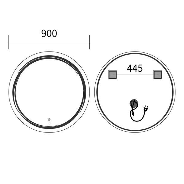 Зеркало Mixxus Premium WAVE MC04-90 с Led Touch, Anti-fog, димером (3-6,5kK) (MP6637) MP6637 фото
