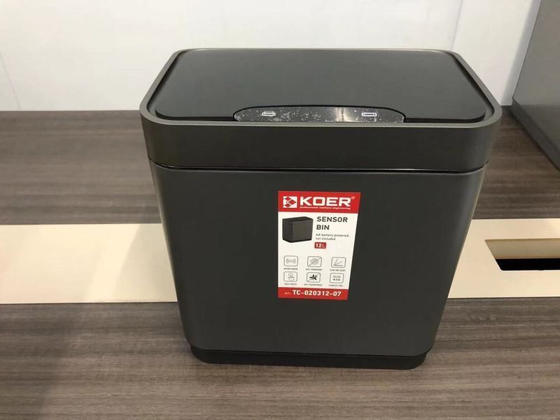 Мусорное ведро сенсорное прямоугольное Koer TC-020312-07 12 л цвет графит (KR5587) KR5587 фото
