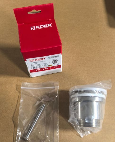 Донный клапан для раковины Koer PW-11-02 1 1/4'' универсальный (с/без перел.) СLICK-СLACK SS COLOR (KR5792) KR5792 фото