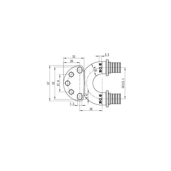 Уголок настен. з сквозным проходом и ВР Koer KA.LW20-06F-20 - 20(2.8mm) x 1/2"F x 20(2.8mm) (KR4883) KR4883 фото