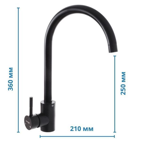 Кухонный смеситель черный Mixxus SUS 011-2 (SS0003) SS0003 фото