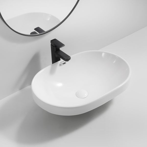 Раковина врезная на столешницу Mixxus Premium ELLIPSE-1601 600х400х190mm с переливом (MP6569) MP6569 фото
