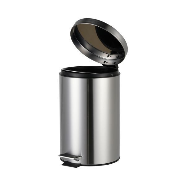 Мусорное ведро с плавным закрытием круглое Zerix Solo-TC0205 SS Color 5л цвет нержавейка (ZX5888) ZX5888 фото