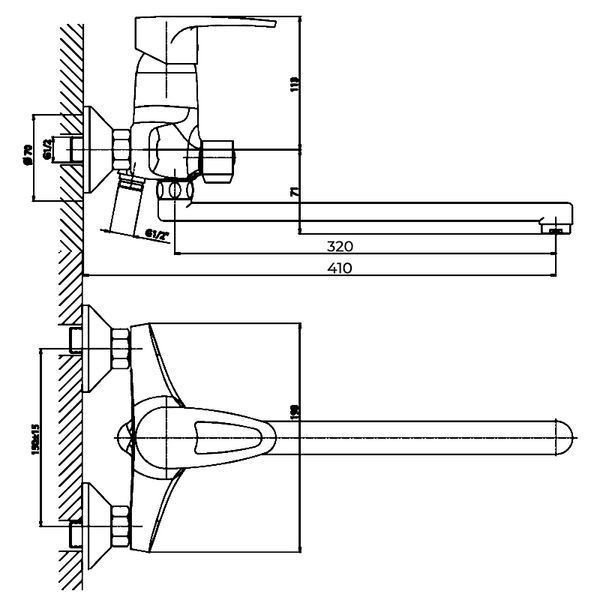 Смеситель для ванны Haiba Ceba 006 (HB0030) HB0030 фото