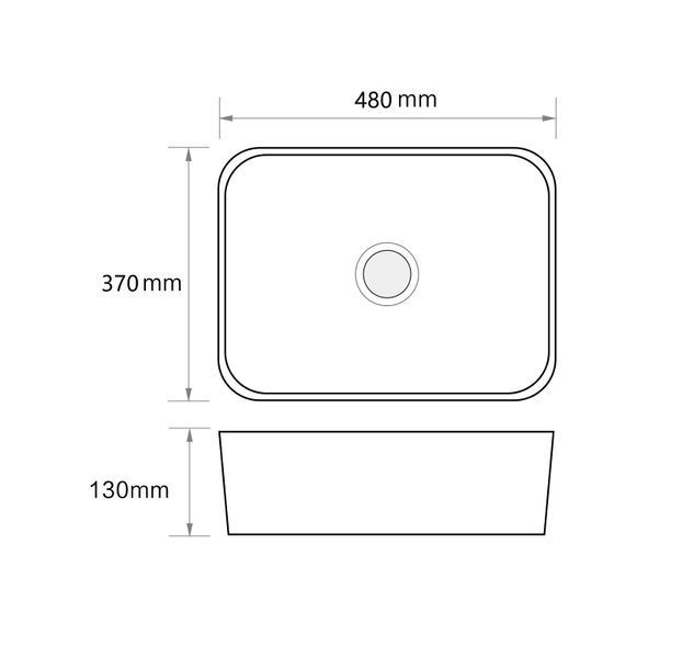 Раковина накладна Mixxus Premium QUADRO-0103 480х370х130mm (MP6514) MP6514 фото