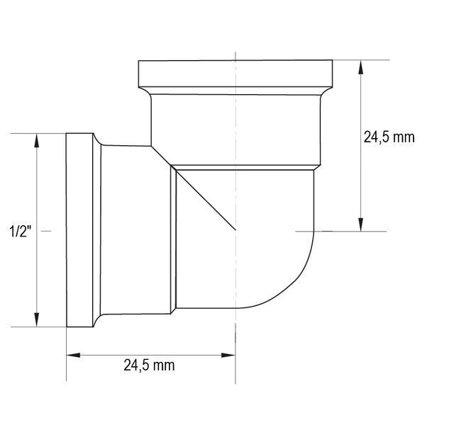Кут ВВ Koer KF.L06F.WN - 1/2'' (Без нікелю) (KR3027) KR3027 фото