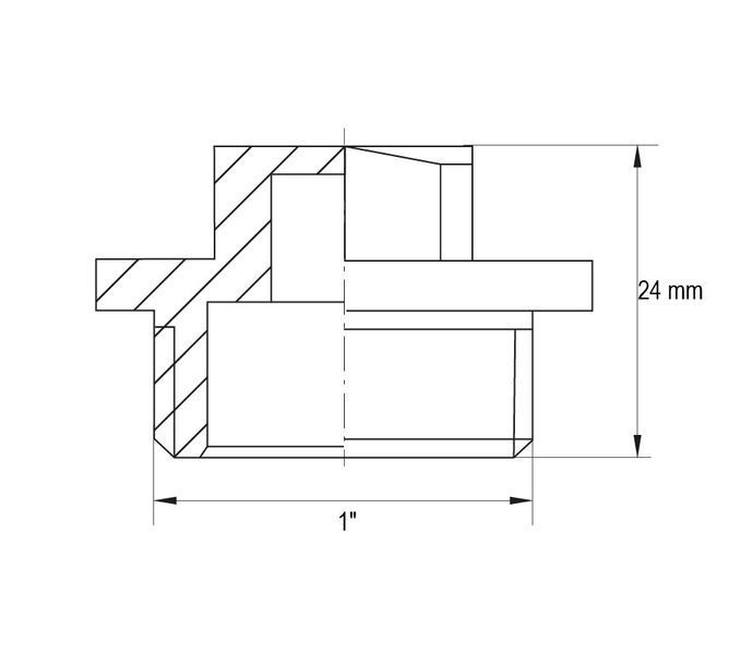 Заглушка Koer KF.P10M.WN - 1'' Н (без нікелю) (KR3101) KR3101 фото