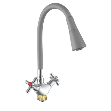Смеситель для кухни с силиконовым изливом Zerix TLT 722 Reflector Gray (цвет излива серый) (ZX5990) ZX5990 фото