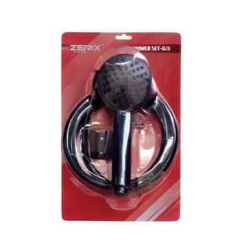 Shower Zerix SET-02B (шланг, лійка, кронштейн) колір чорний (ZX4923) ZX4923 фото