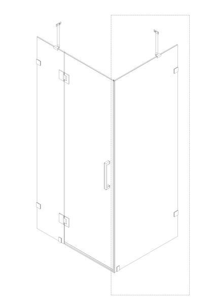 Бічна стінка до кабіни Koer SR SW04-80x200-TR-01 прозоре скло Easy Clean 10мм, хром (KR5389) KR5389 фото