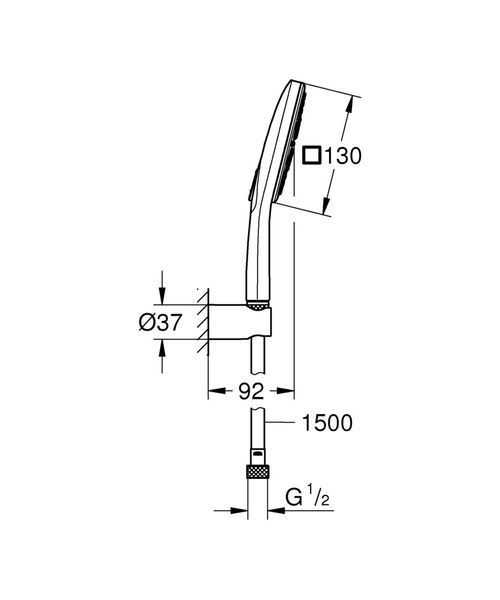 Душовий набір з тримачем, 3 режими струменю Grohe Rainshower SmartActive (26589000) 26589000 фото