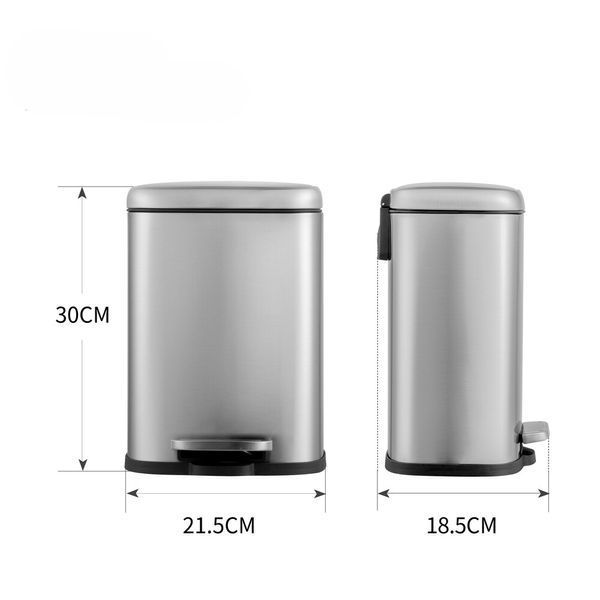 Мусорное ведро с плавным закрытием прямоугольное Mixxus Premium Style-TC0305 SS Color 5л цвет нержавейка (MI7060) MI7060 фото