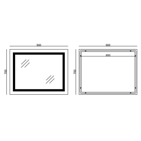 Дзеркало Mixxus STYLE MR13-90x70-Reverse з Led Touch, Anti-fog, димером, регулятором яскравості (MI6667) MI6667 фото