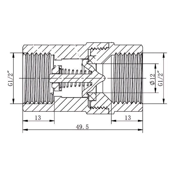 Клапан зворотній конусний Koer KR.176-15.WN - 1/2" (KR5778) KR5778 фото