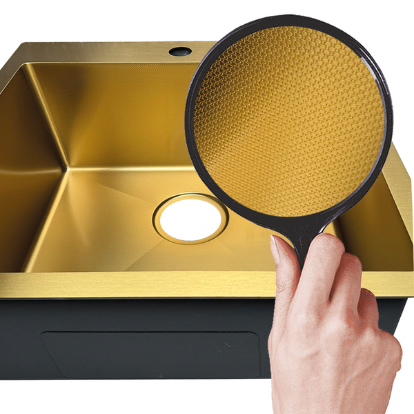 Мийка Mixxus MH5050 Micro Decor Brushed Gold (3.0/0.8) з нерж. сталі (колір матове золото) (MI8214) MI8214 фото
