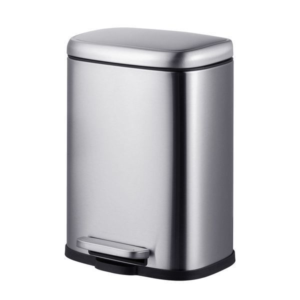 Мусорное ведро с плавным закрытием прямоугольное Mixxus Premium Style-TC0305 SS Color 5л цвет нержавейка (MI7060) MI7060 фото
