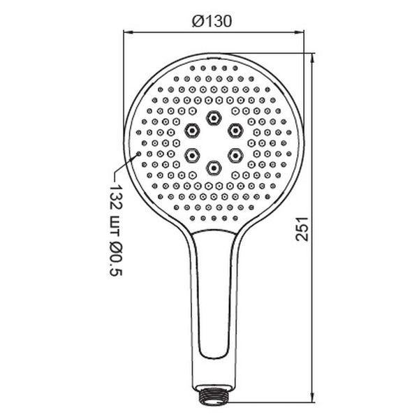 Лейка для душа Koer KP-0401-01 (3 функции) (KR4979) KR4979 фото