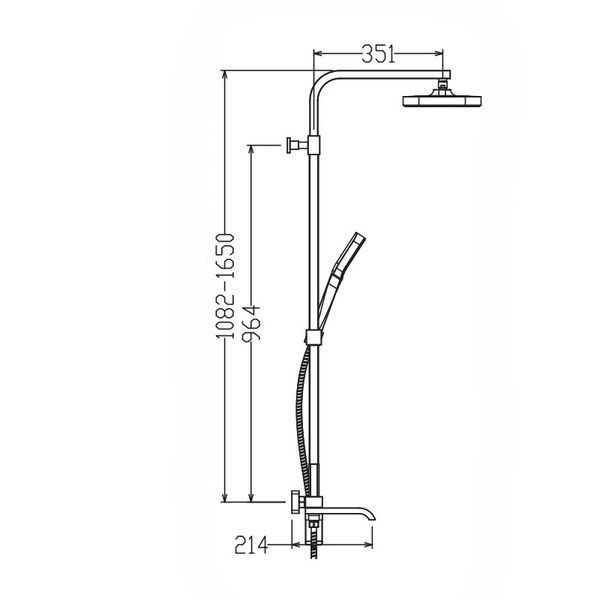 Душова колона зі змішувачем KOER KB-56037-01 3 функції (Колір хром) (KR6001) KR6001 фото