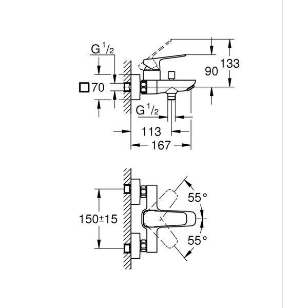 Комплект смесителей для ванны Grohe Cubeo (UA125246M) UA125246M фото