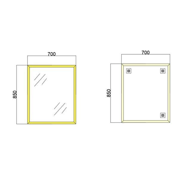 Зеркало настенное Zerix FONTE MRZ09-70x85-Reverse GOLD прямоугольное в золотой раме (ZX5639) ZX5639 фото