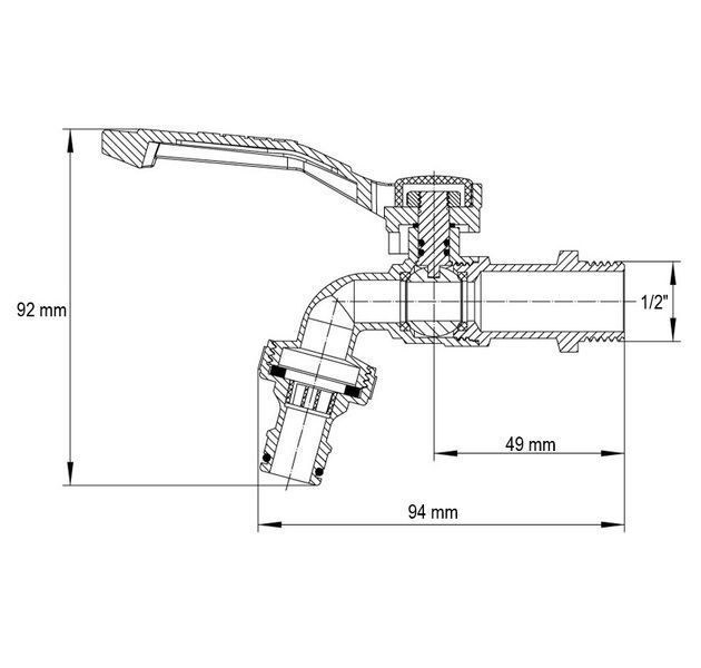 Кран поливу Koer KR.247 - 1/2" з конектором для швидкого підключення (KR3196) KR3196 фото