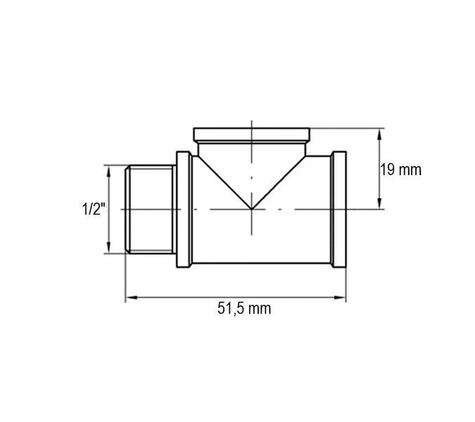 Трійник Koer KF.T06FFM.WN 1/2'' ВВЗ (без нікелю) (KR3030) KR3030 фото
