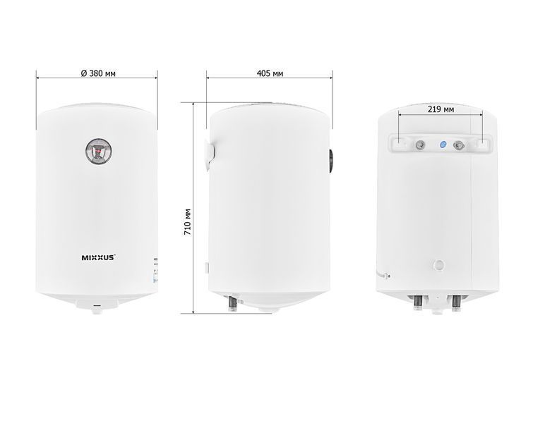 Водонагреватель "Цилиндр" MIXXUS EWH-07050 ROUND WET накопительный 50 л, мокрый тен 1,5 kW (WH0601) WH0601 фото