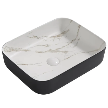 Раковина накладна MIXXUS PREMIUM DIVERSE-0110 MARBLE-BLACK 500х390х130mm (MP6517) MP6517 фото