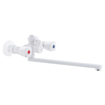 Змішувач для ванни Plamix Omega-140 White (без шланга і лійки) (PM0558) PM0558 фото
