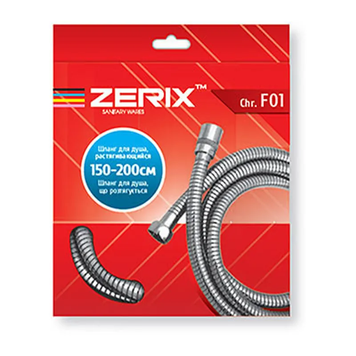 Шланг розтяжний Zerix Chr.F01 (150 см) (ZX2619) ZX2619 фото