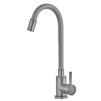 Змішувач для кухні MIXXUS SEO-011 GRAPHITE REFL.GRAY з силіконовим виливом з нерж.сталі SUS304, колір графіт (MI8225) MI8225 фото