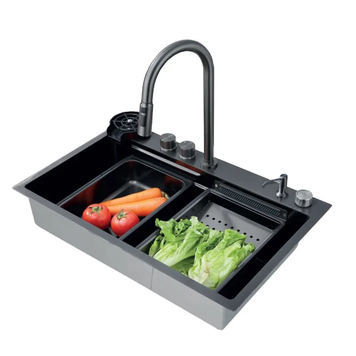 Мойка Zerix ZH7546-SET-01 NANO-BLACK со встроенным смесителем (ZM5575) ZM5575 фото