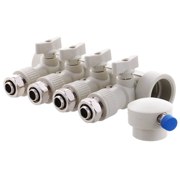 Коллектор распределительный 4-way с фитингом (40x20) PPR Koer K0192.PRO (KP2557) KP2557 фото